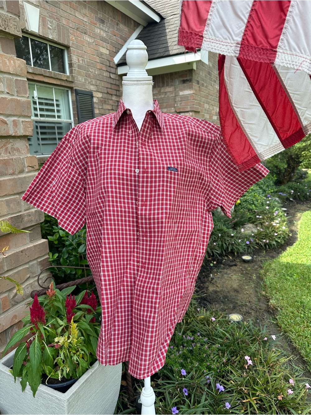 Ralph Lauren Short-Sleeve Red Checked Button-Down Shirt